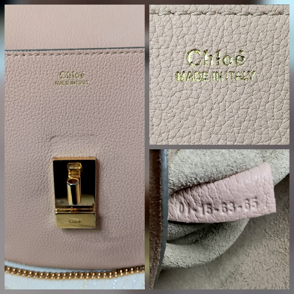 Chloé Drew Small Cement Pink Grained Lambskin Crossbody Bag ✨ - Picture 15 of 17